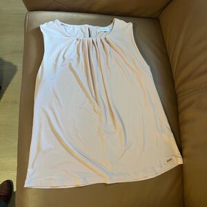 WOMENS PETITE L CALVIN KLEIN BLUSH PINK SHELL CAMI SLEEVELESS TOP SHIRT